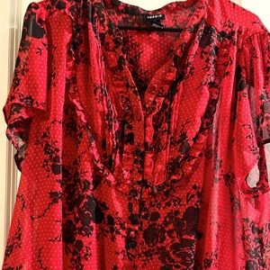 Torrid red blouse size 3